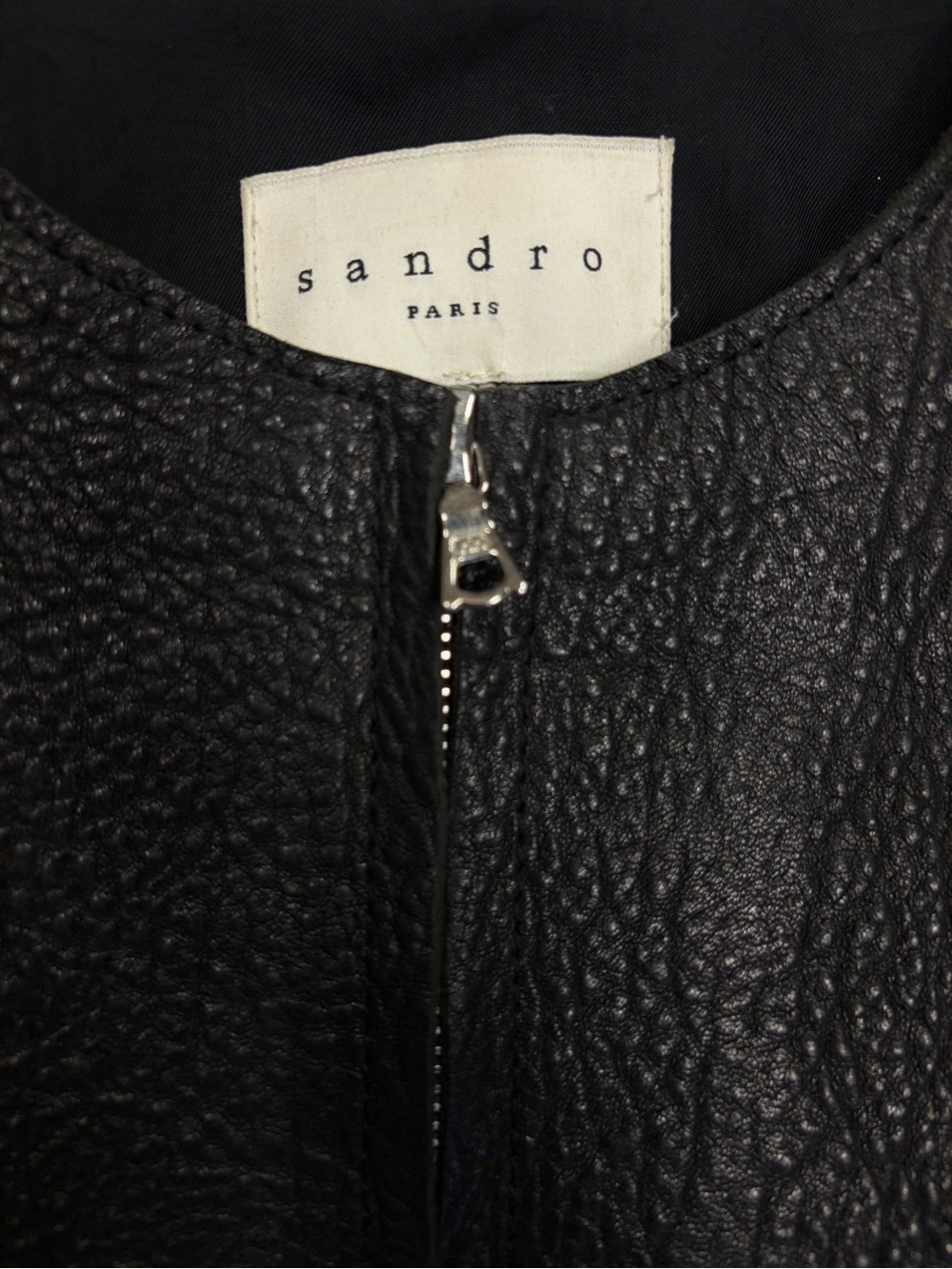Sandro Paris Black Lamb Leather Cropped Jacket‎ - Size 1 US 4 - Picture 6 of 8